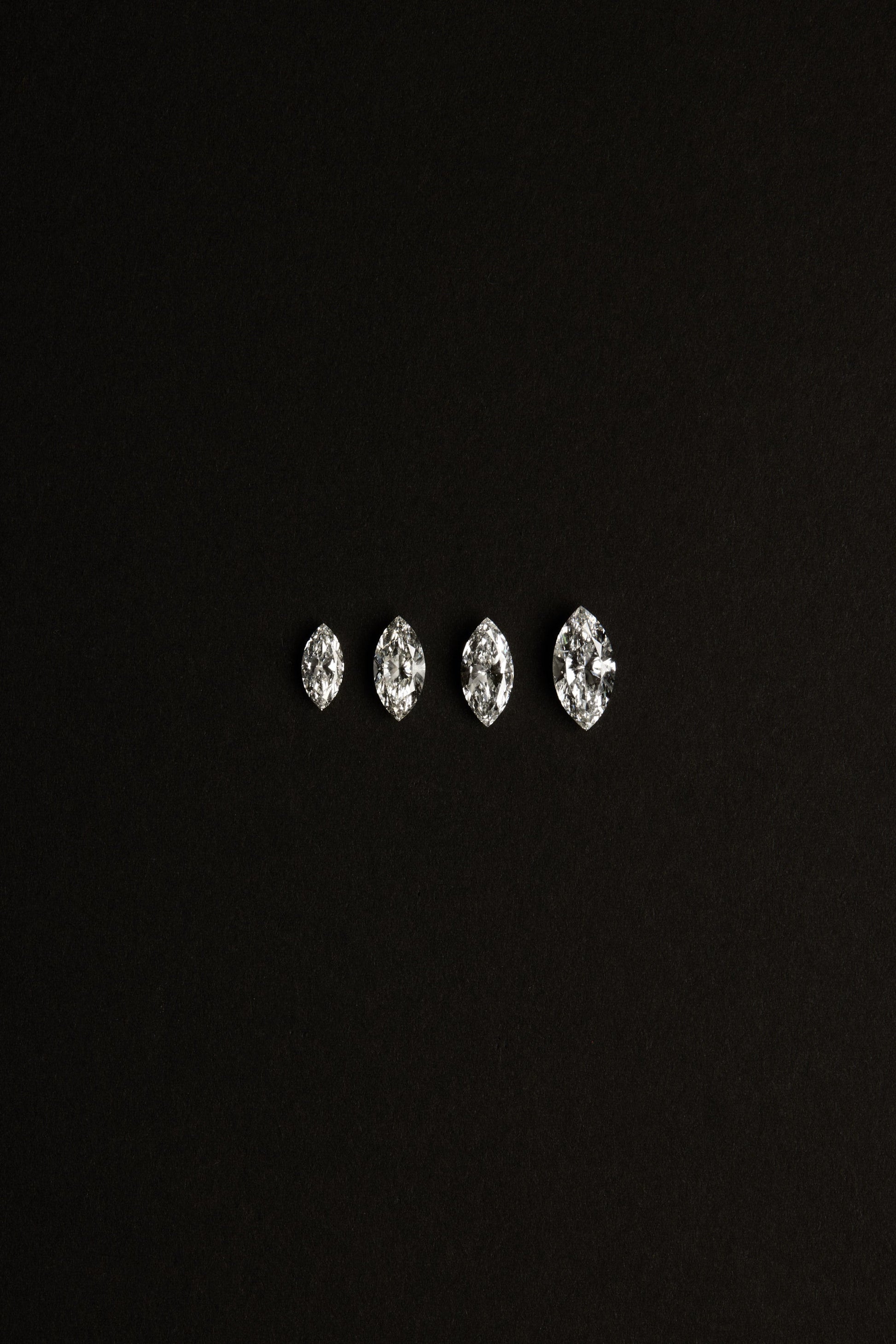 Marquise Shaped Three Stone Lab Grown Diamond Engagement Ring