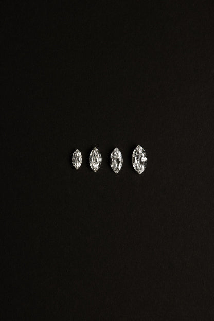 Marquise Shaped Three Stone Lab Grown Diamond Engagement Ring