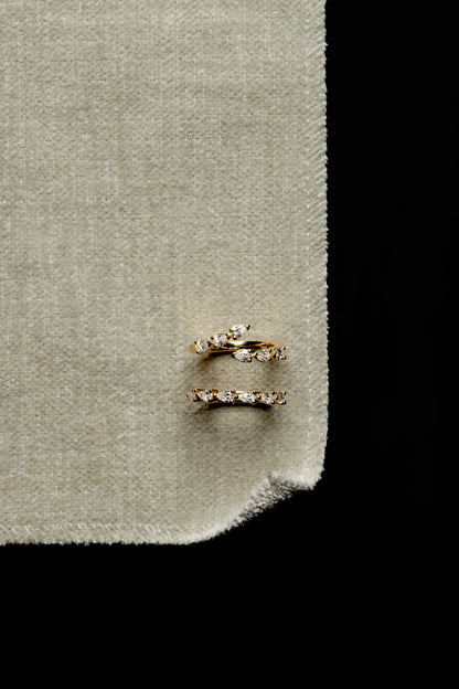 0.25 TCW Round Shaped Half Eternity Lab Grown Diamond Wedding Band