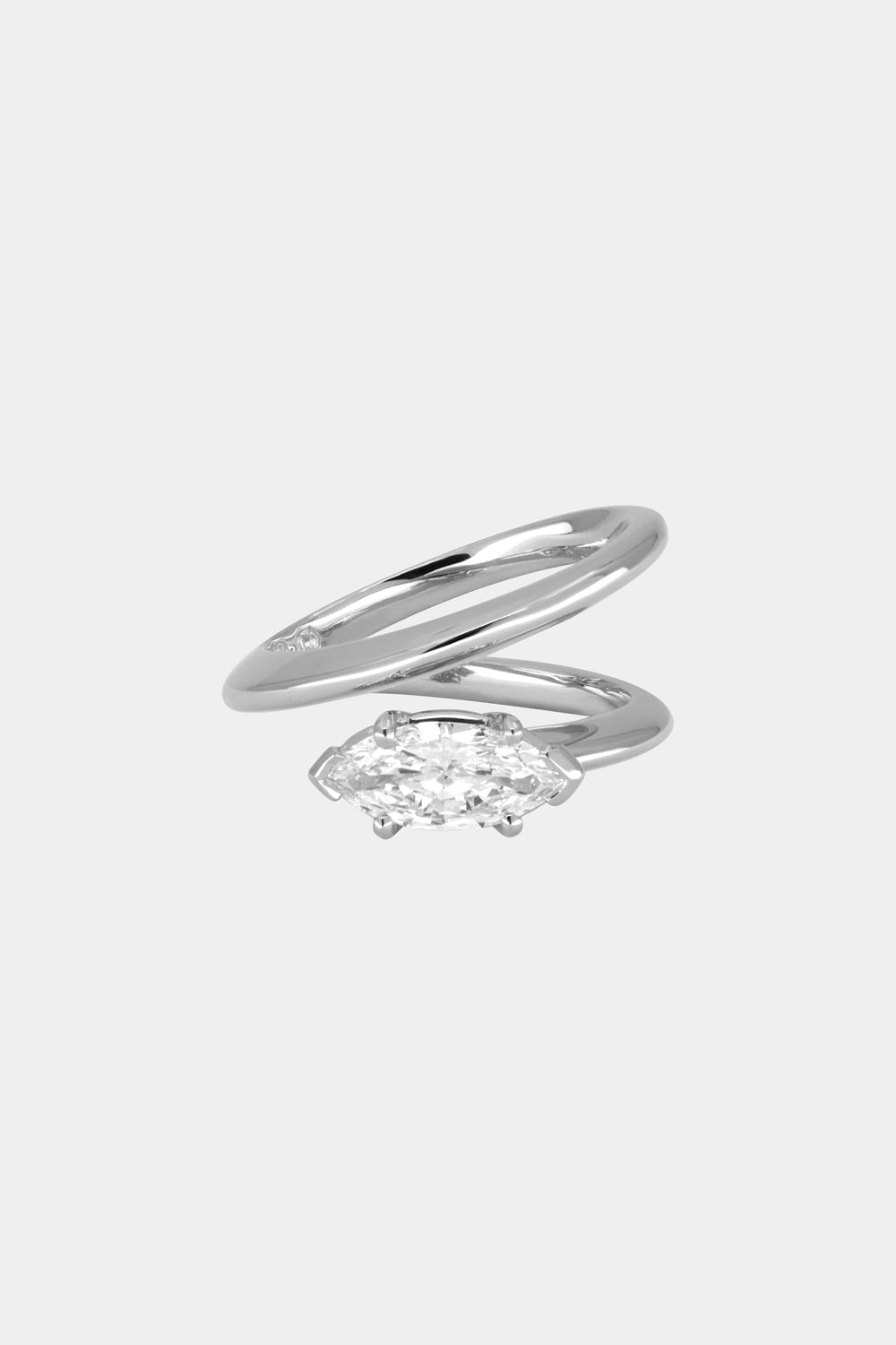 Marquise Shaped Three Stone Lab Grown Diamond Engagement Ring