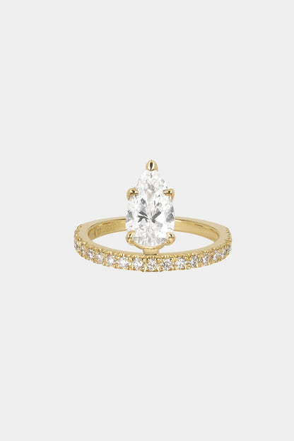 Marquise Shaped Three Stone Lab Grown Diamond Engagement Ring