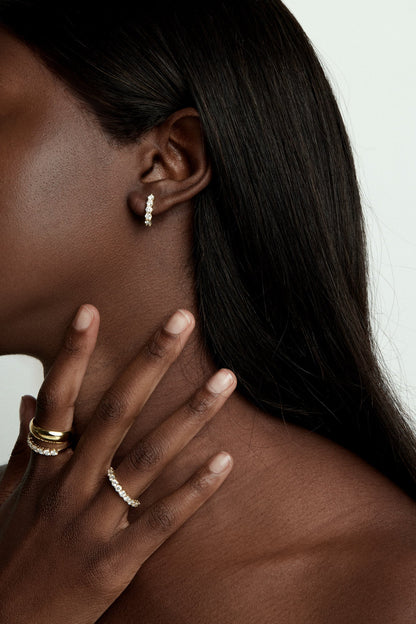 0.25 TCW Round Shaped Half Eternity Lab Grown Diamond Wedding Band