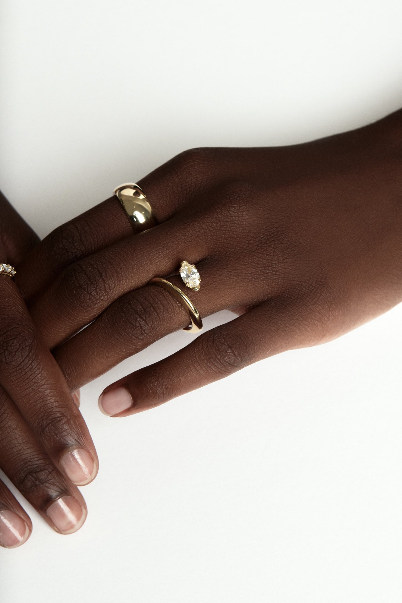 Marquise Shaped Three Stone Lab Grown Diamond Engagement Ring