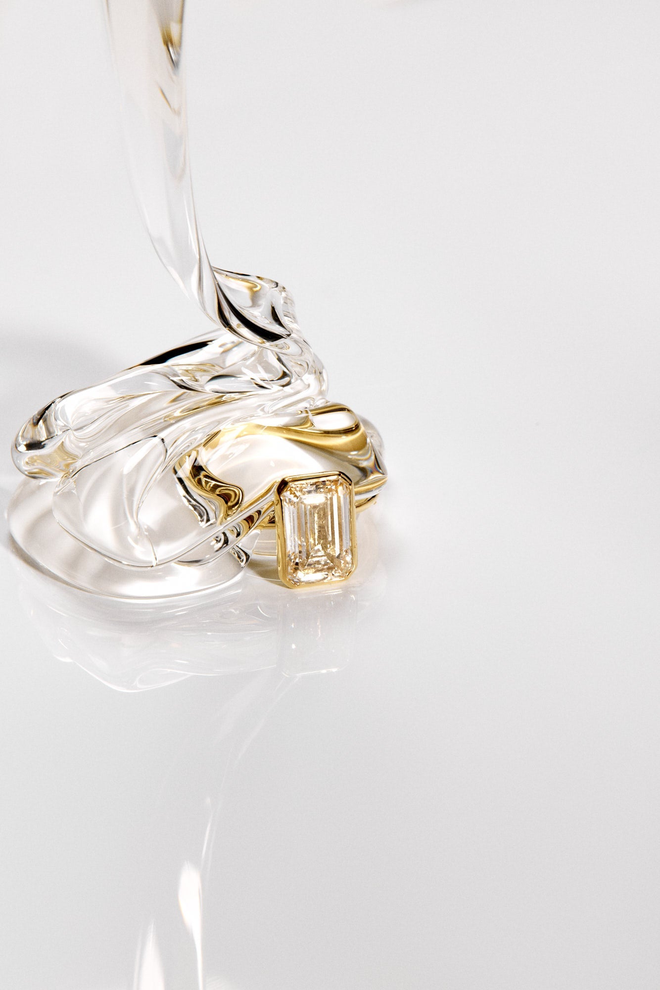 Marquise Shaped Three Stone Lab Grown Diamond Engagement Ring