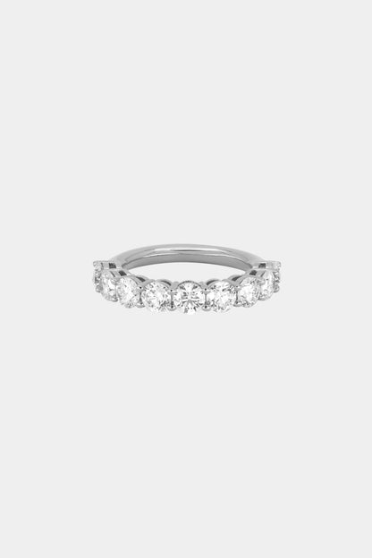 0.25 TCW Round Shaped Half Eternity Lab Grown Diamond Wedding Band