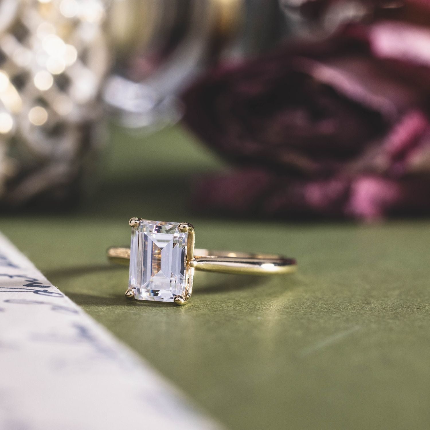 Marquise Shaped Three Stone Lab Grown Diamond Engagement Ring