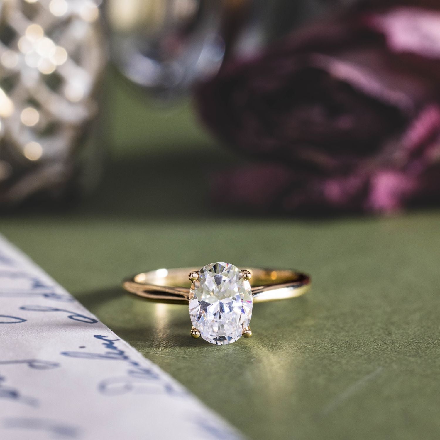 Marquise Shaped Three Stone Lab Grown Diamond Engagement Ring