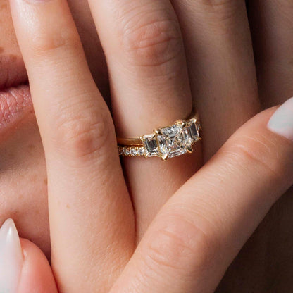 Marquise Cut Cluster Styled Lab Grown Diamond Engagement Ring