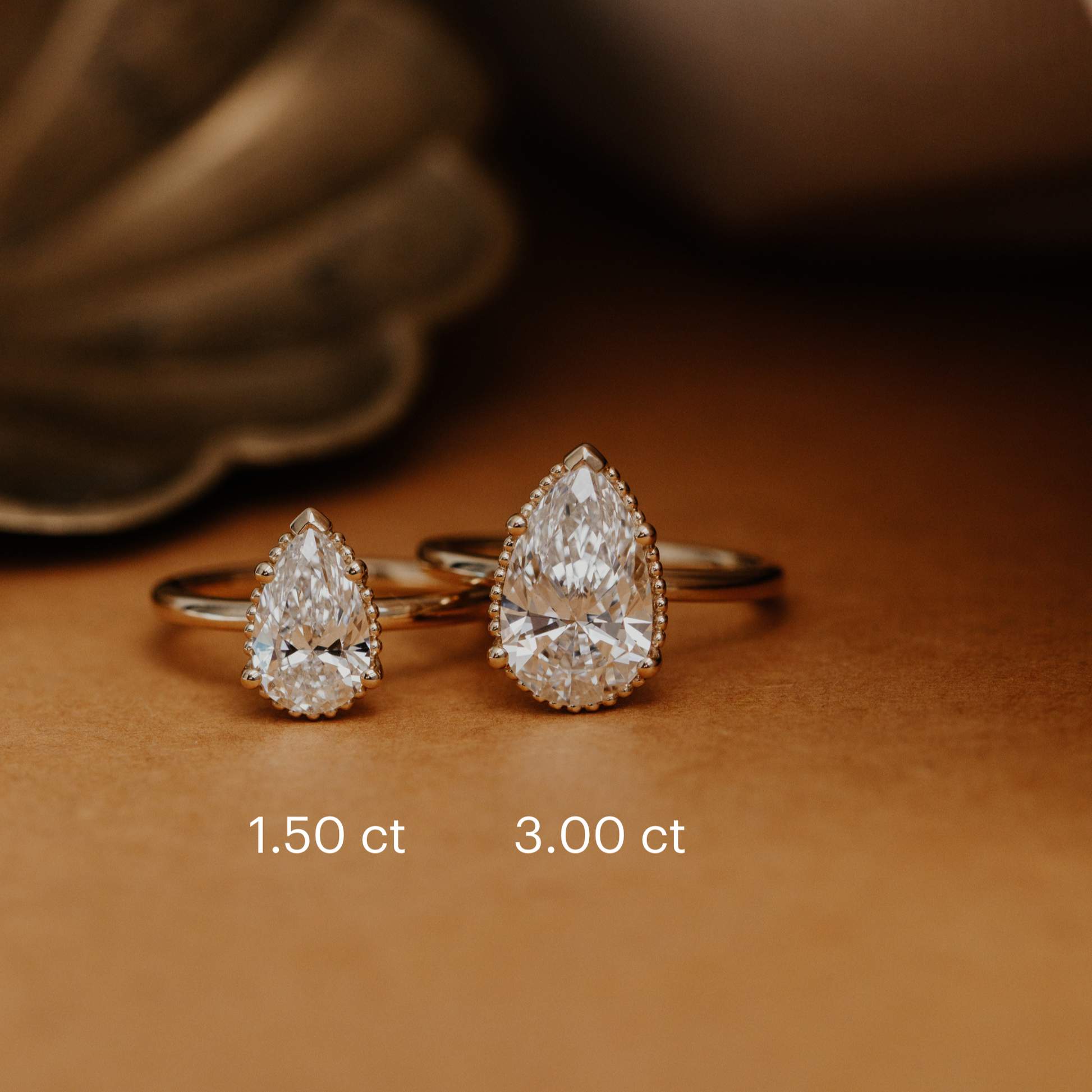 Marquise Shaped Three Stone Lab Grown Diamond Engagement Ring