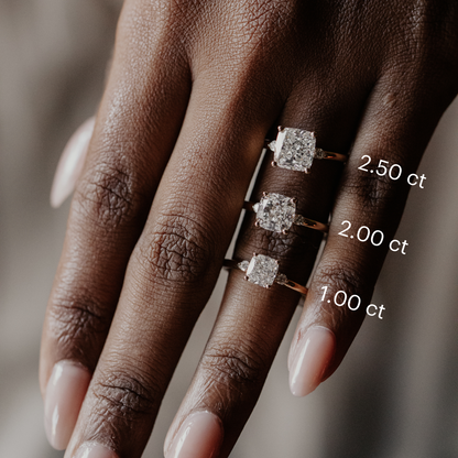 Marquise Shaped Three Stone Lab Grown Diamond Engagement Ring