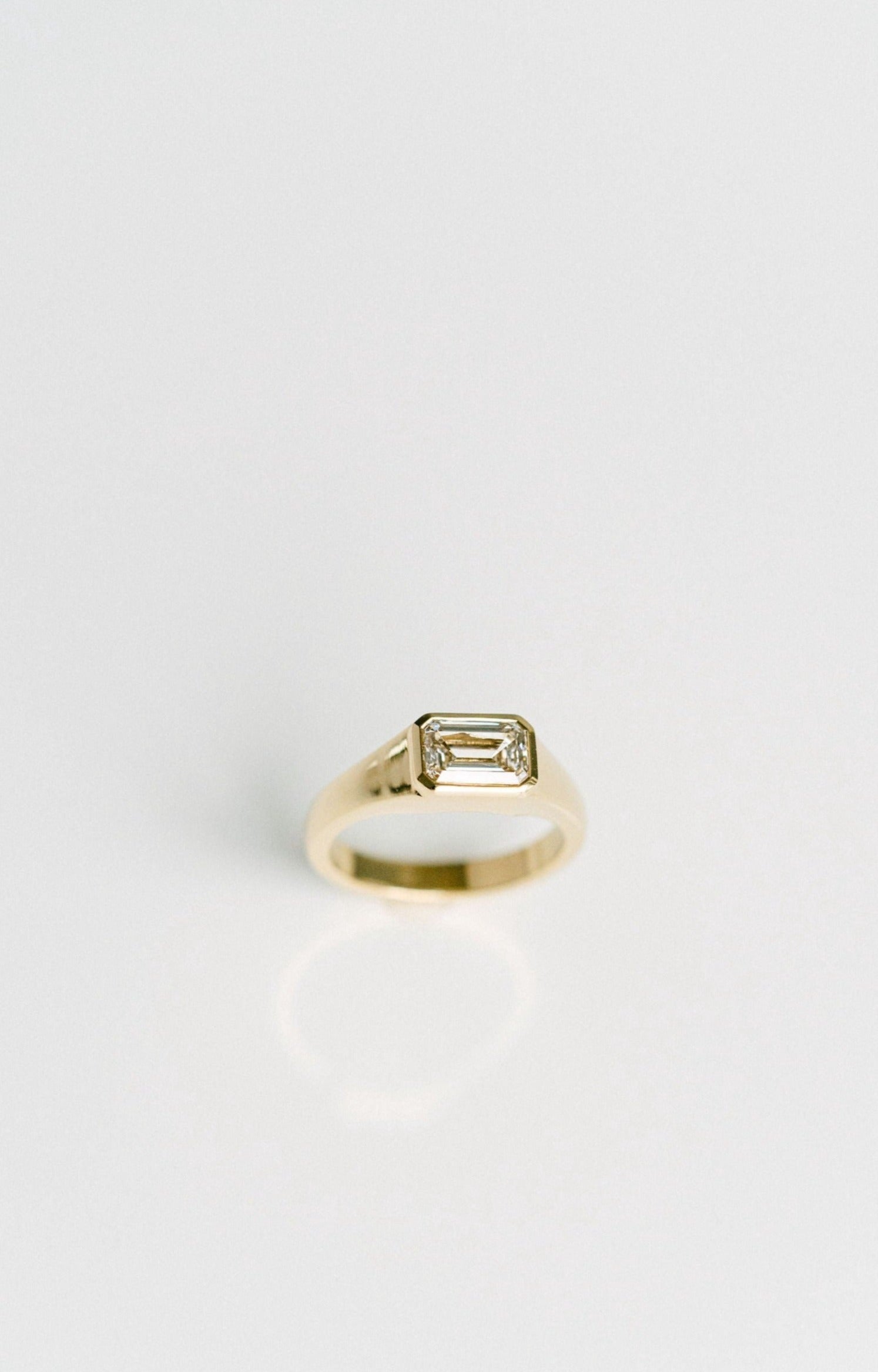 Marquise Shaped Three Stone Lab Grown Diamond Engagement Ring