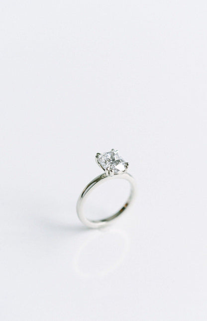 Marquise Shaped Three Stone Lab Grown Diamond Engagement Ring