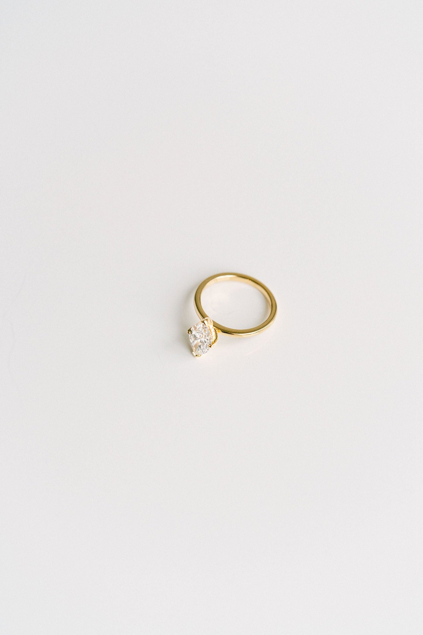 Marquise Shaped Three Stone Lab Grown Diamond Engagement Ring