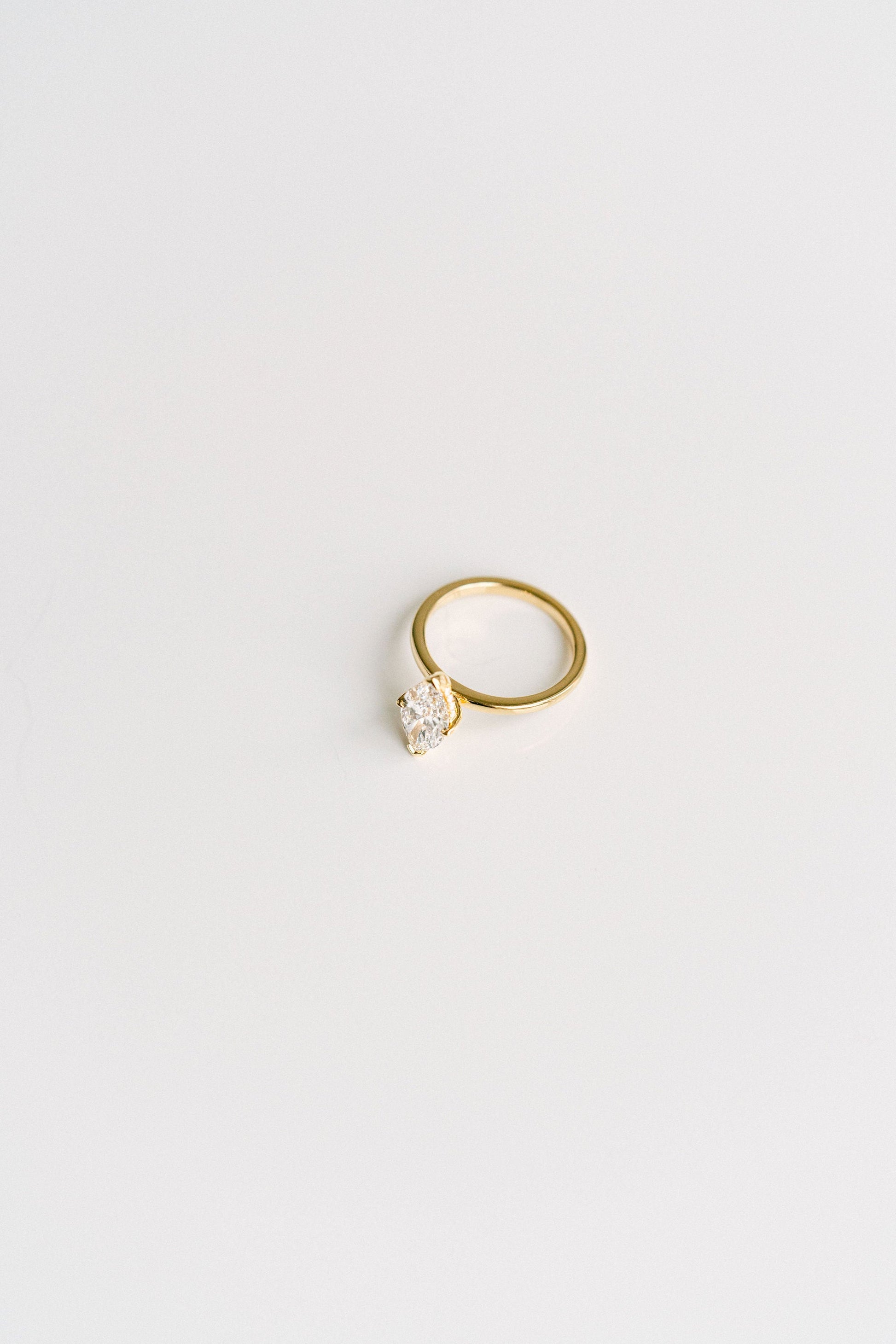 Marquise Shaped Three Stone Lab Grown Diamond Engagement Ring