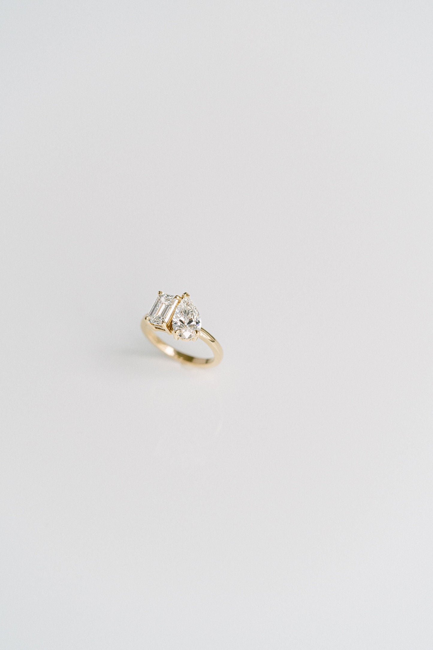 Marquise Shaped Three Stone Lab Grown Diamond Engagement Ring