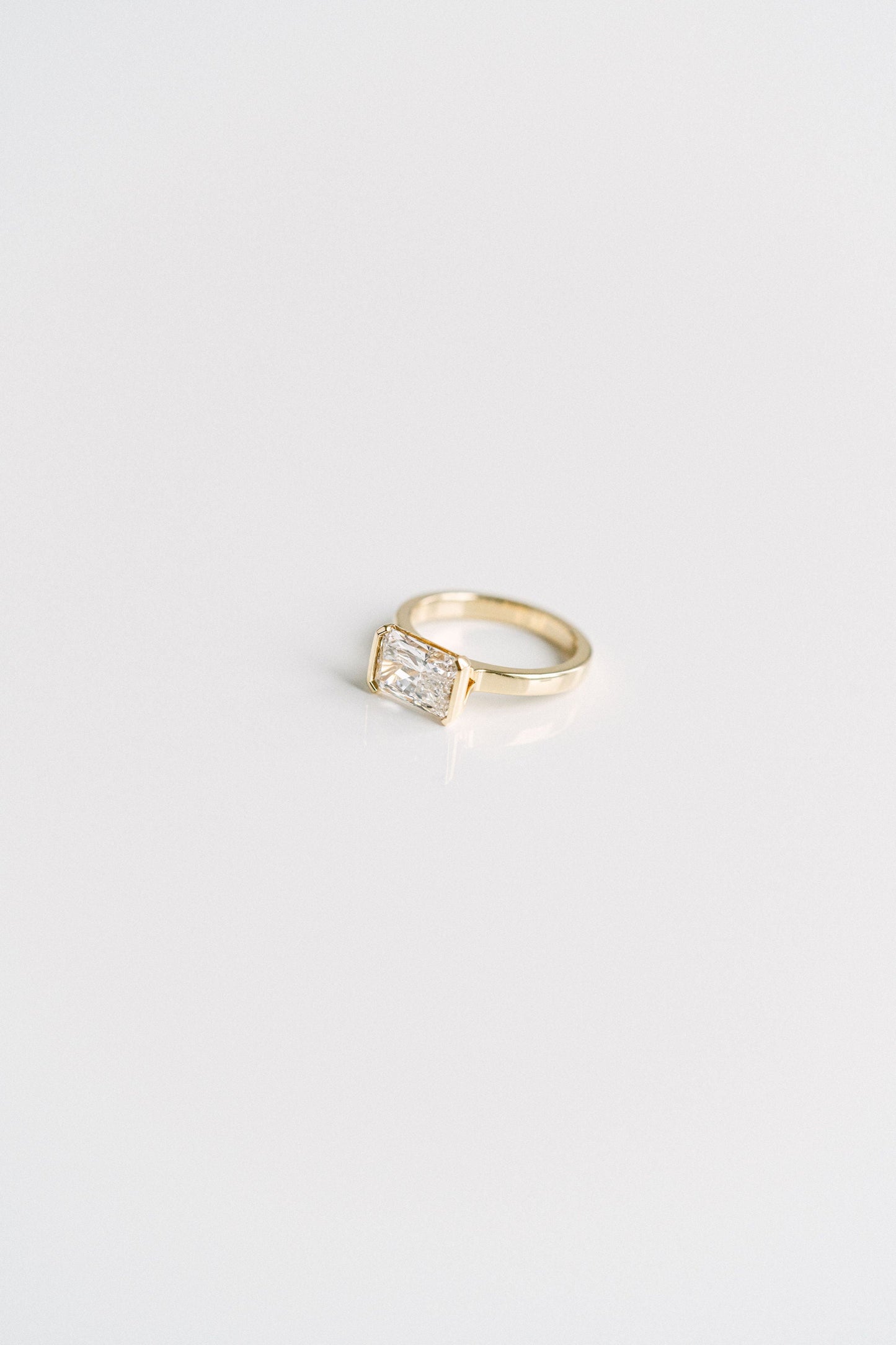 Marquise Shaped Three Stone Lab Grown Diamond Engagement Ring