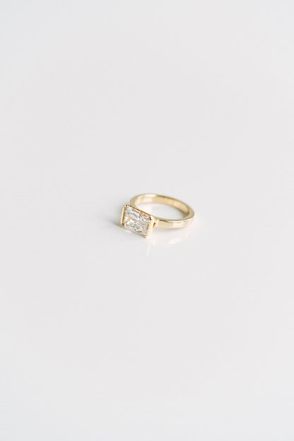 Marquise Shaped Three Stone Lab Grown Diamond Engagement Ring