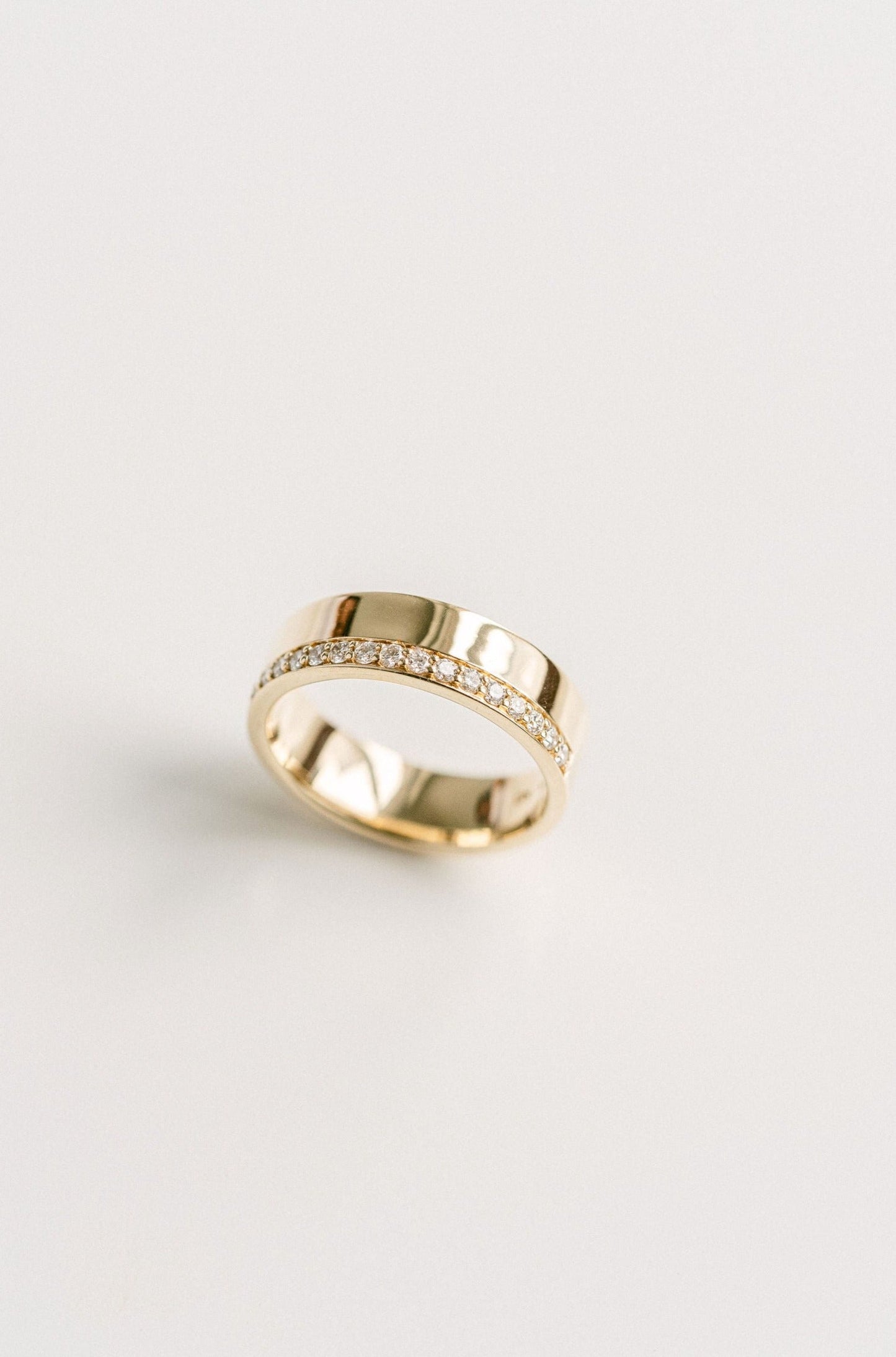 0.25 TCW Round Shaped Half Eternity Lab Grown Diamond Wedding Band