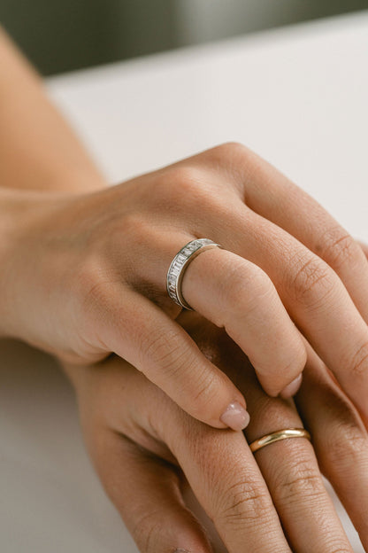 0.25 TCW Round Shaped Half Eternity Lab Grown Diamond Wedding Band