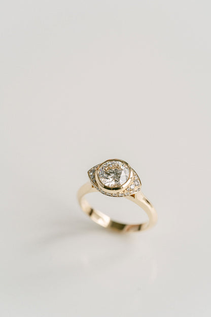 Marquise Shaped Three Stone Lab Grown Diamond Engagement Ring