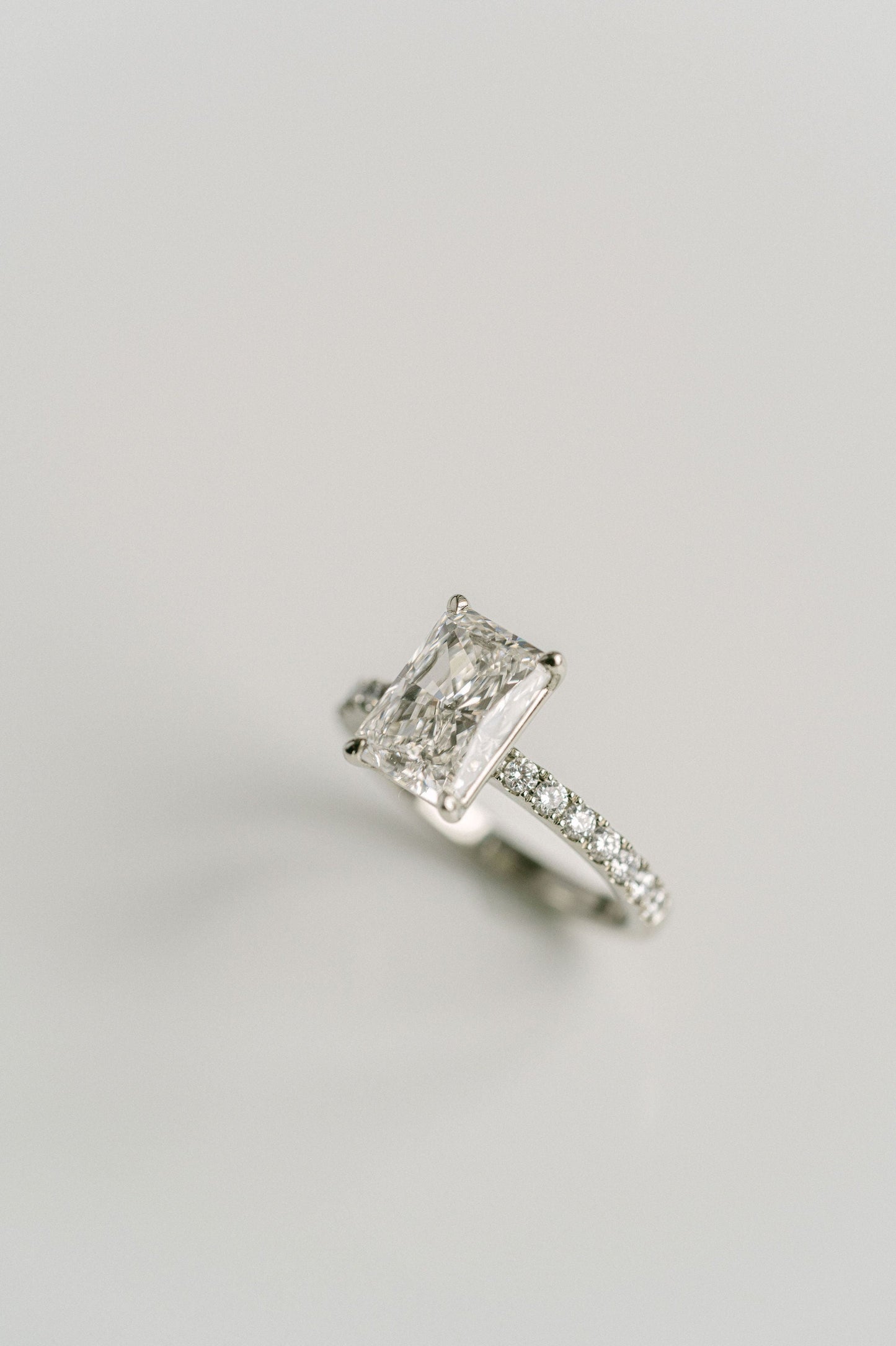 Marquise Shaped Three Stone Lab Grown Diamond Engagement Ring