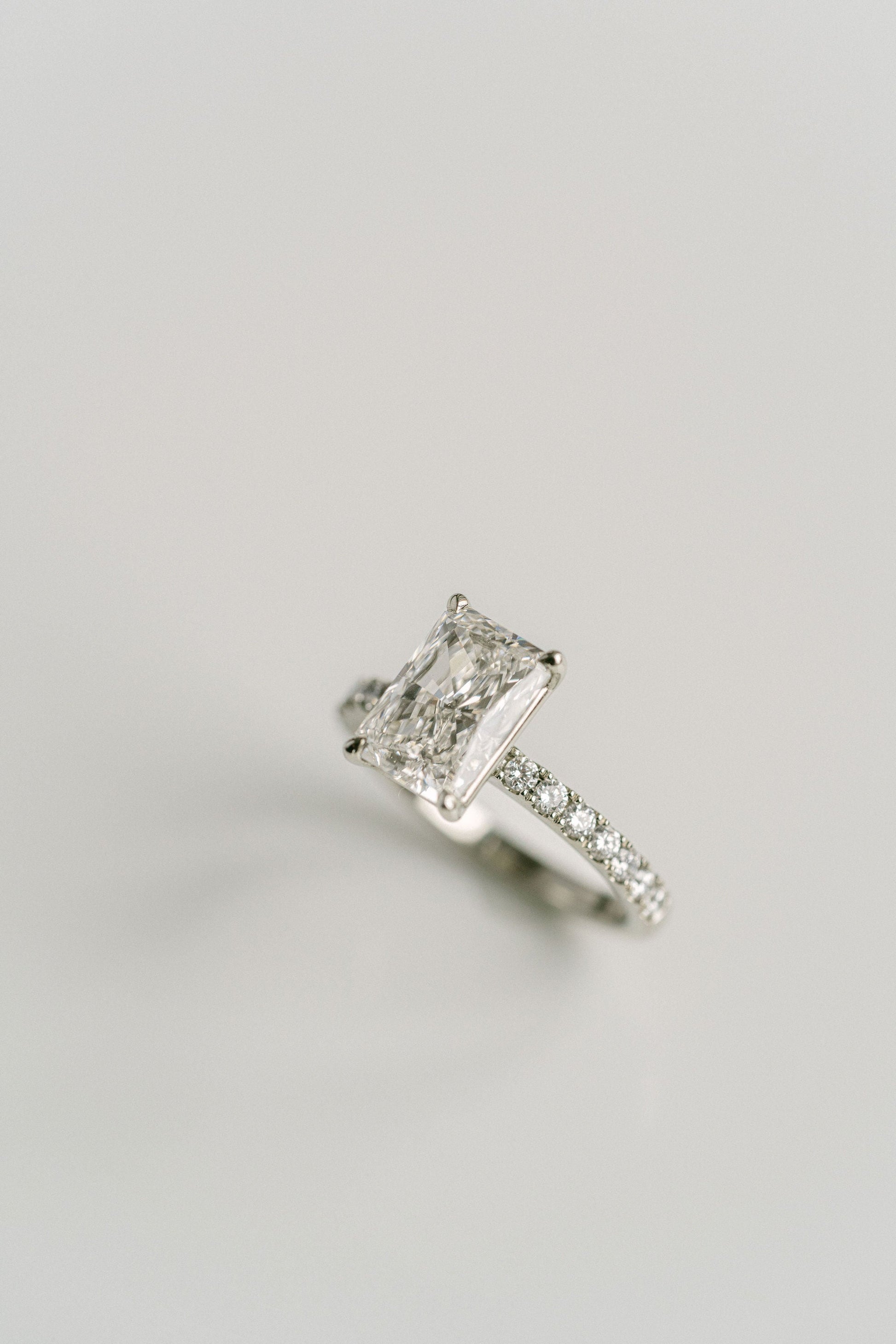 Marquise Shaped Three Stone Lab Grown Diamond Engagement Ring