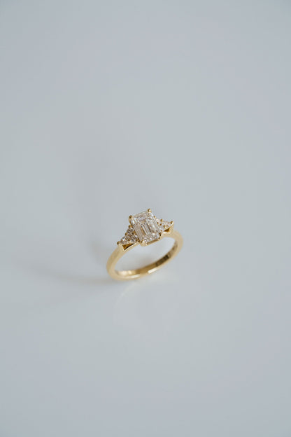 Marquise Shaped Three Stone Lab Grown Diamond Engagement Ring