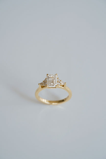 Marquise Shaped Three Stone Lab Grown Diamond Engagement Ring