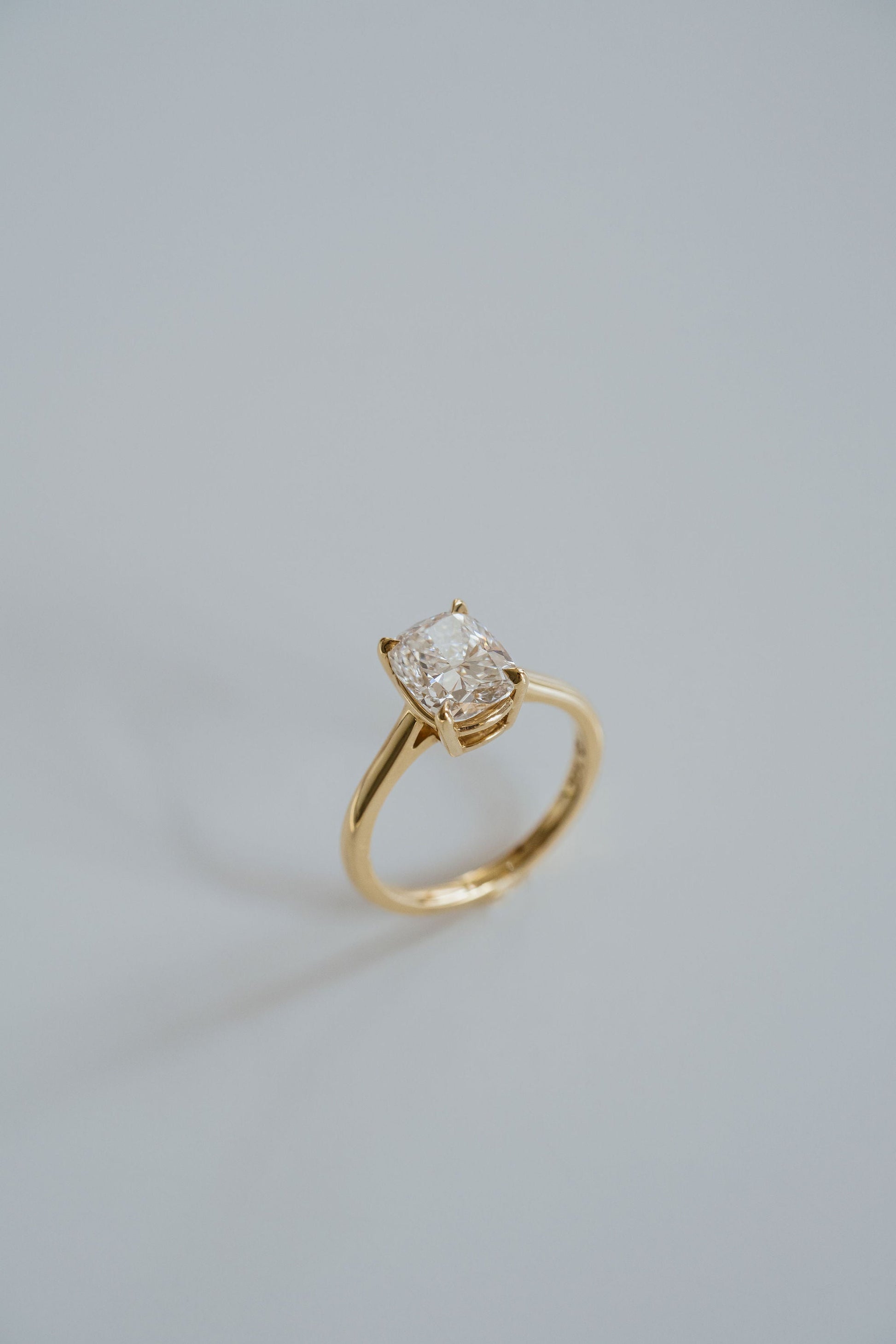 Marquise Shaped Three Stone Lab Grown Diamond Engagement Ring