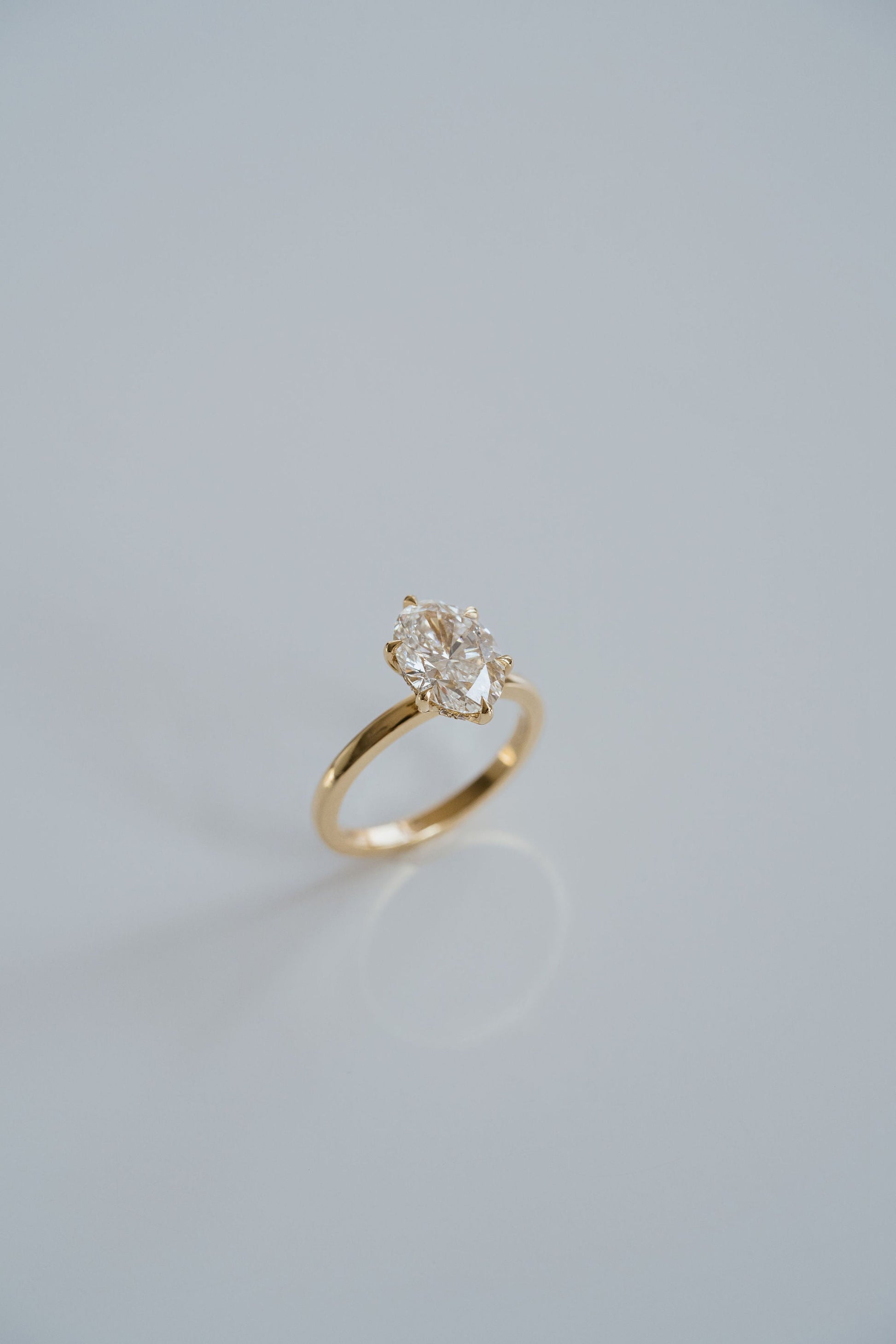 Marquise Shaped Three Stone Lab Grown Diamond Engagement Ring
