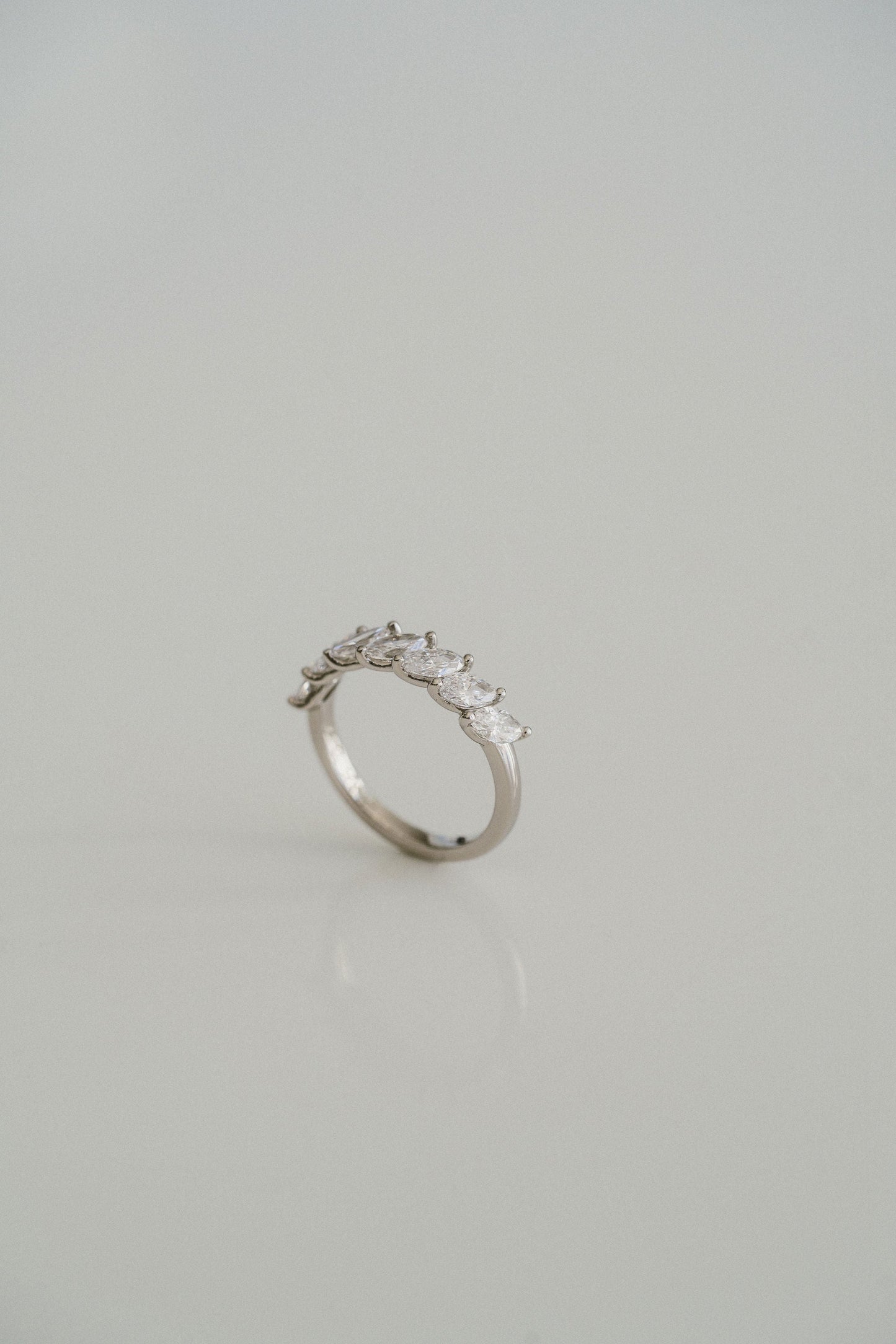 0.25 TCW Round Shaped Half Eternity Lab Grown Diamond Wedding Band