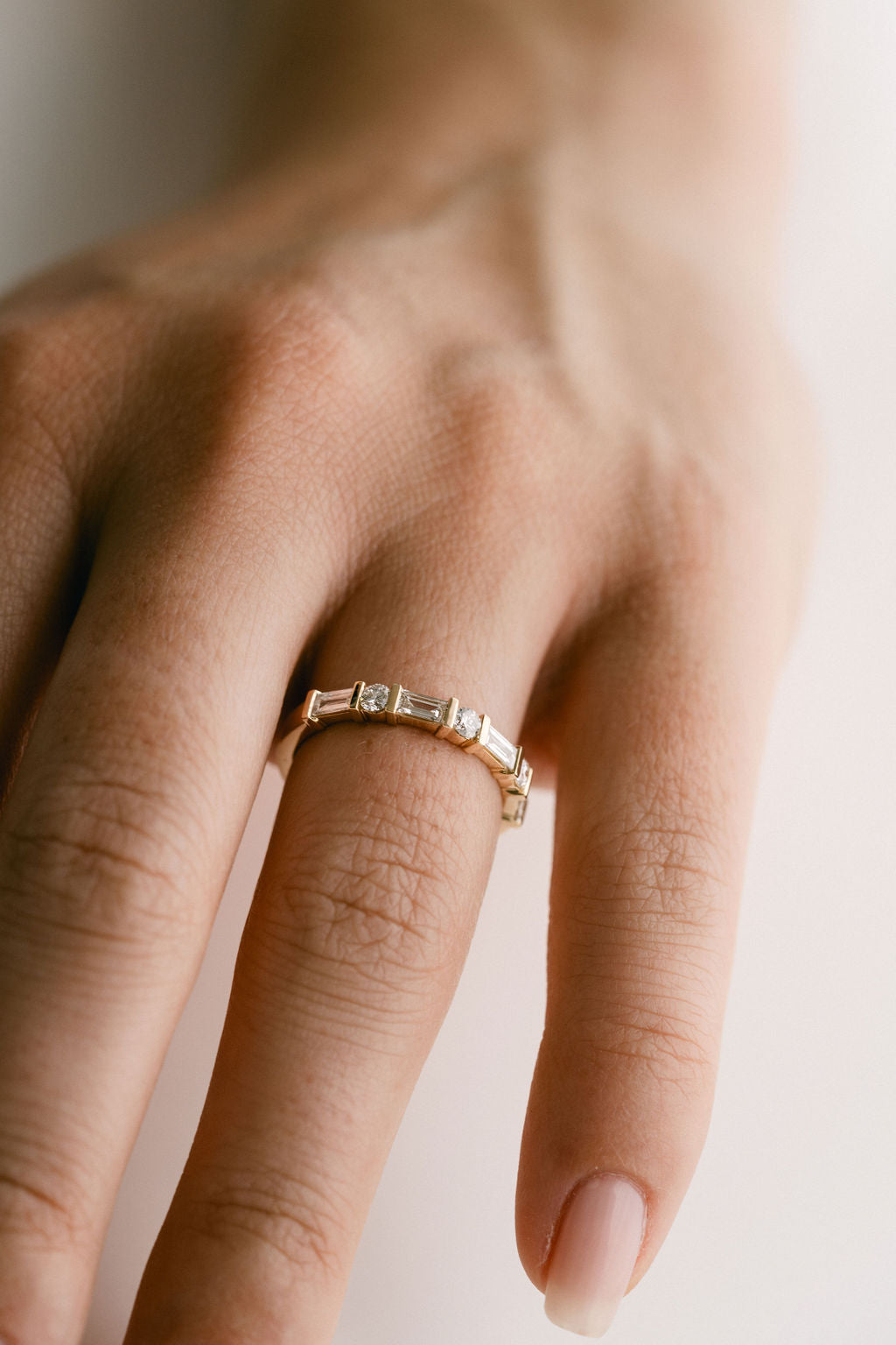 0.25 TCW Round Shaped Half Eternity Lab Grown Diamond Wedding Band