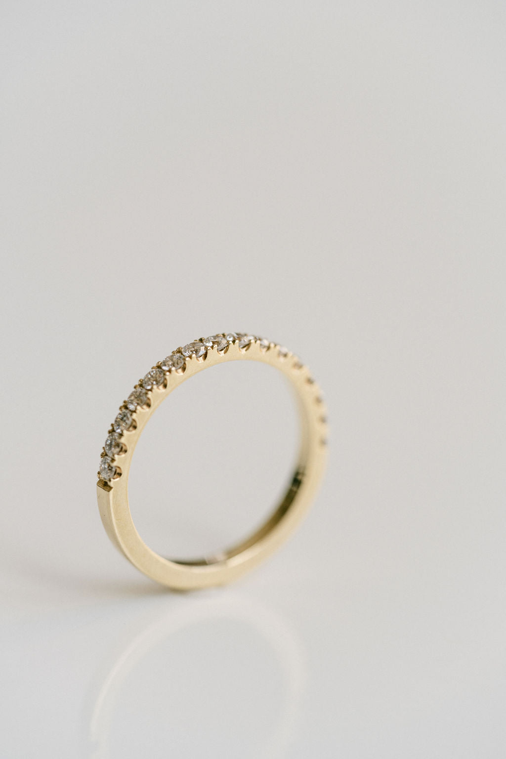 0.25 TCW Round Shaped Half Eternity Lab Grown Diamond Wedding Band