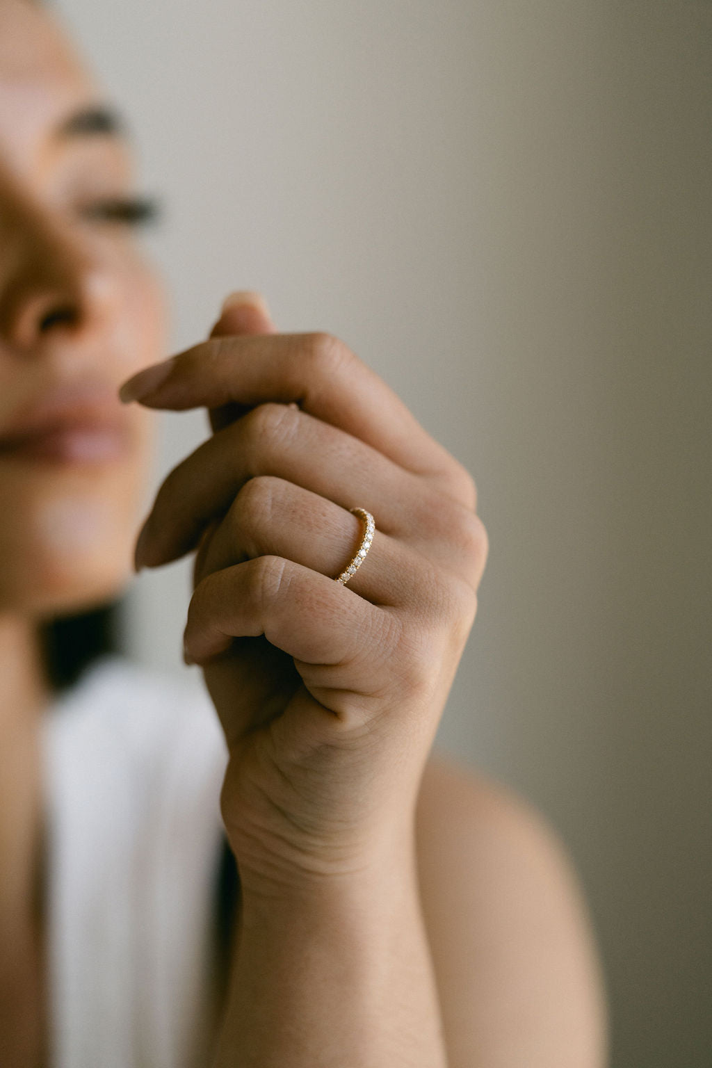 0.25 TCW Round Shaped Half Eternity Lab Grown Diamond Wedding Band