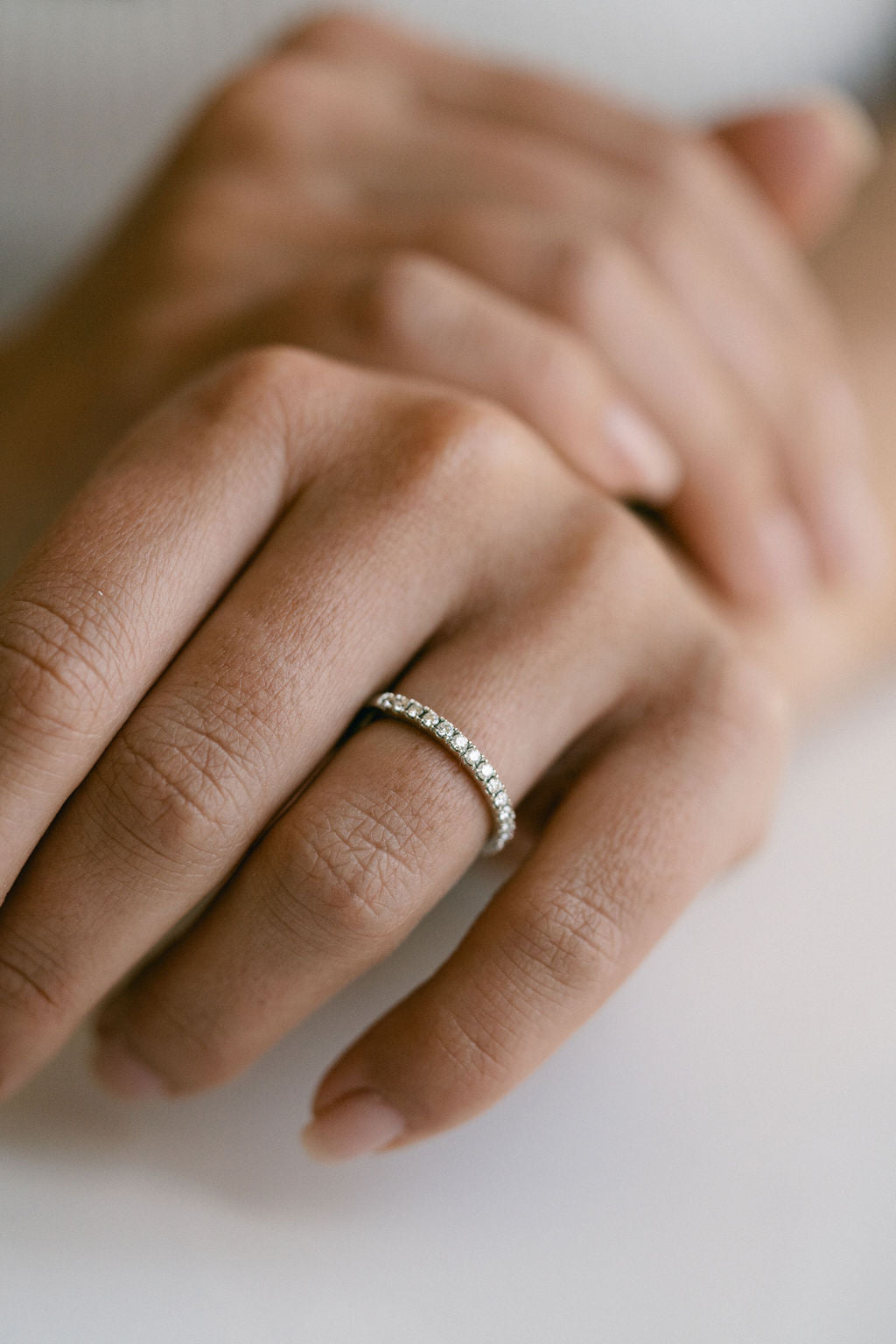 0.25 TCW Round Shaped Half Eternity Lab Grown Diamond Wedding Band