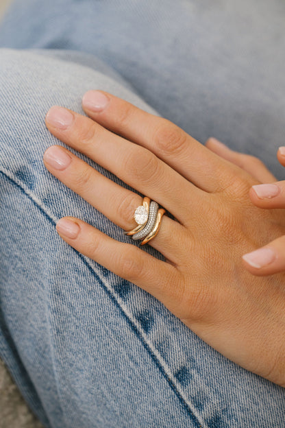 Marquise Shaped Three Stone Lab Grown Diamond Engagement Ring