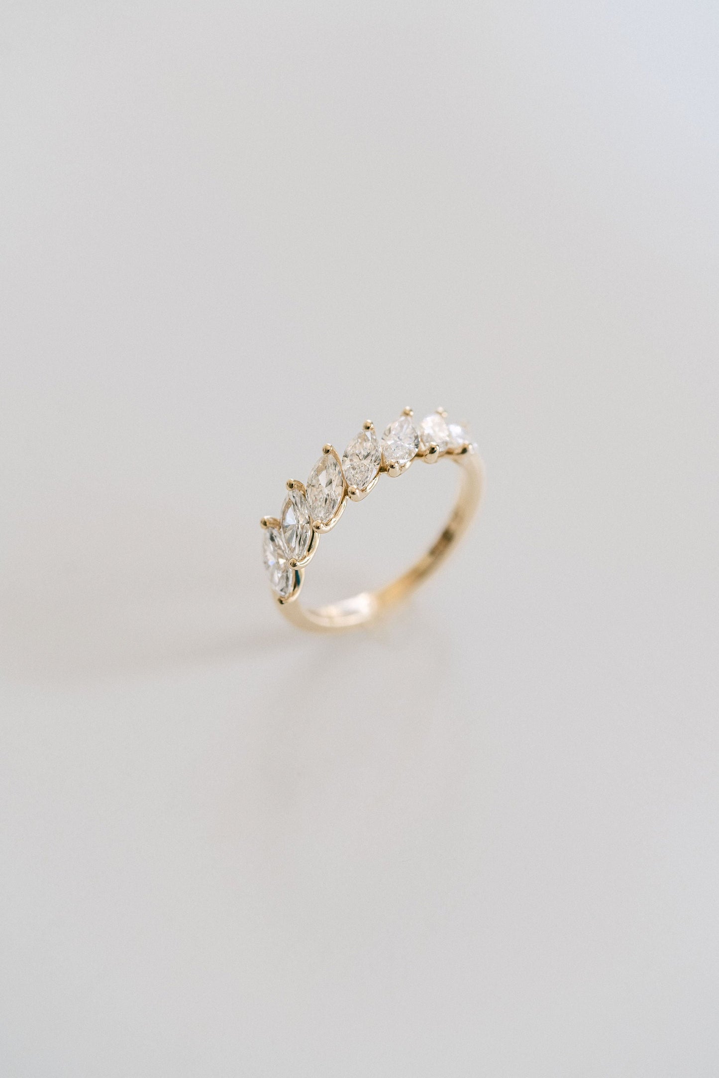 0.25 TCW Round Shaped Half Eternity Lab Grown Diamond Wedding Band