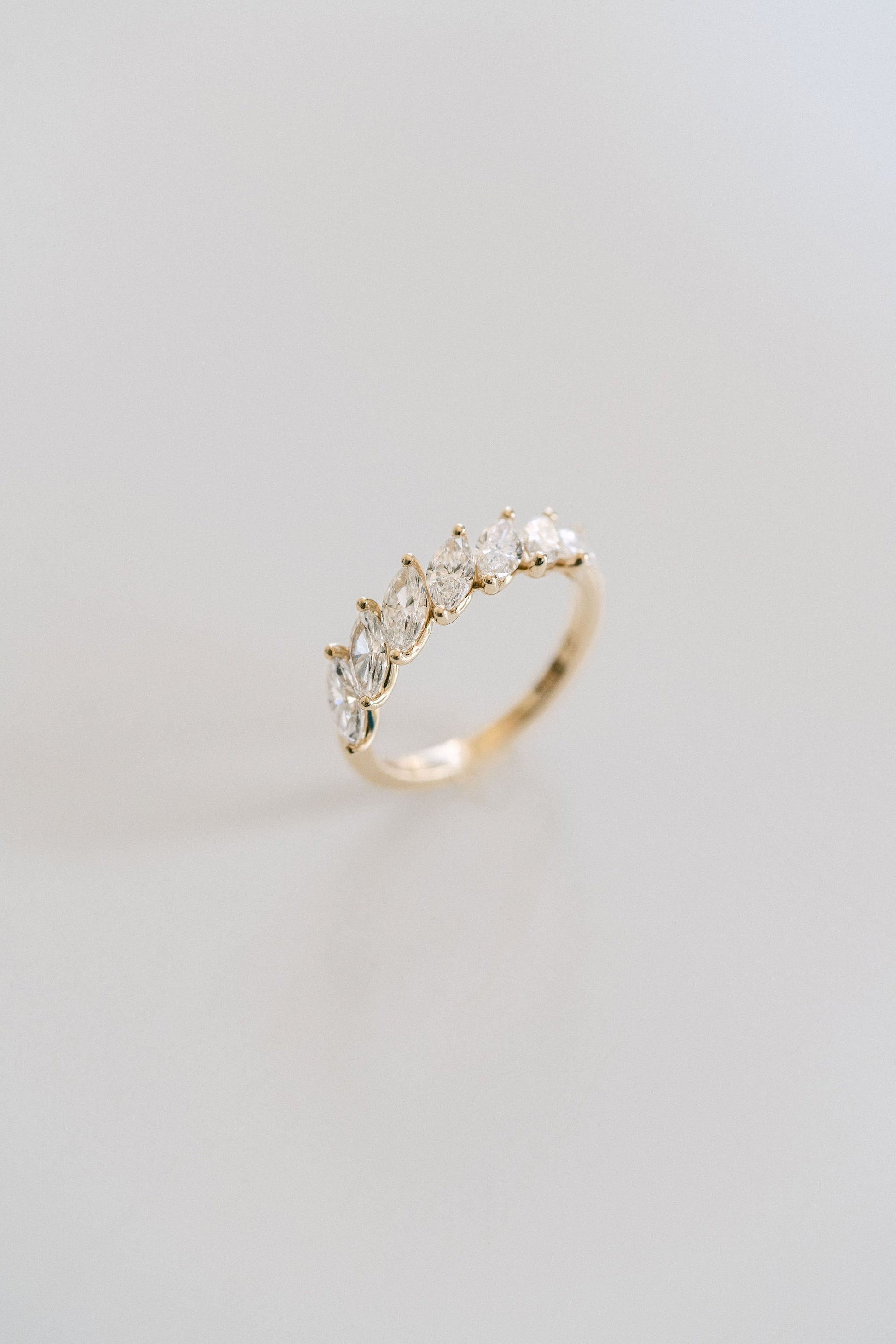 0.25 TCW Round Shaped Half Eternity Lab Grown Diamond Wedding Band