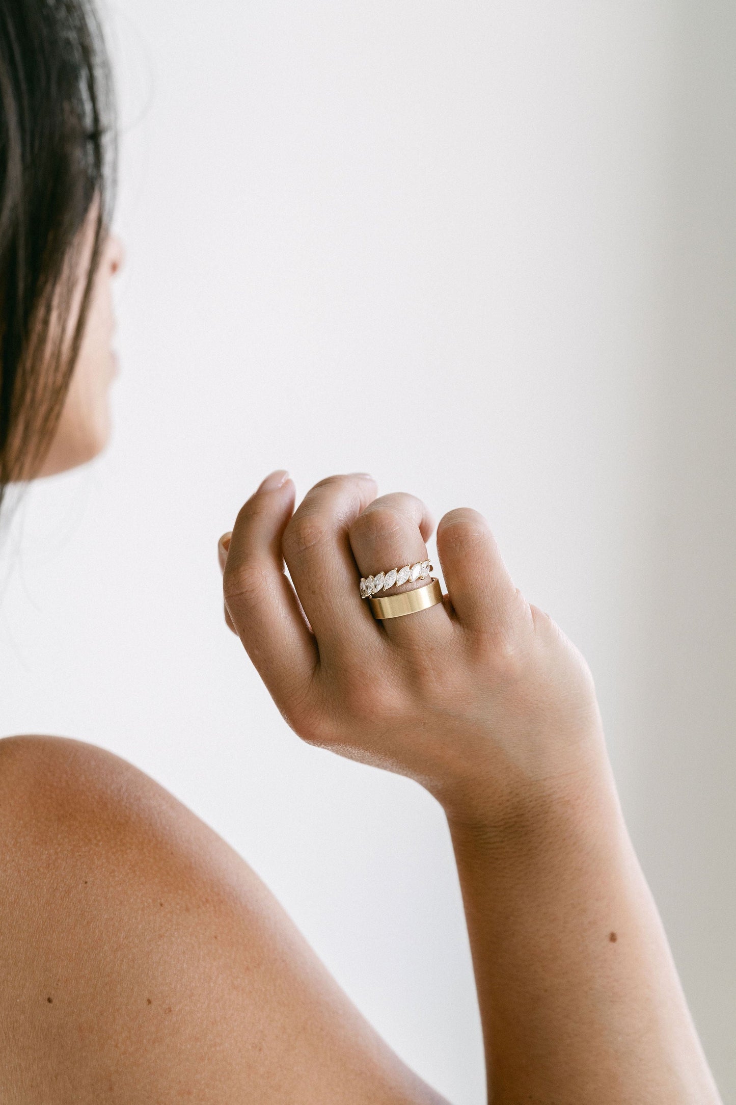 0.25 TCW Round Shaped Half Eternity Lab Grown Diamond Wedding Band