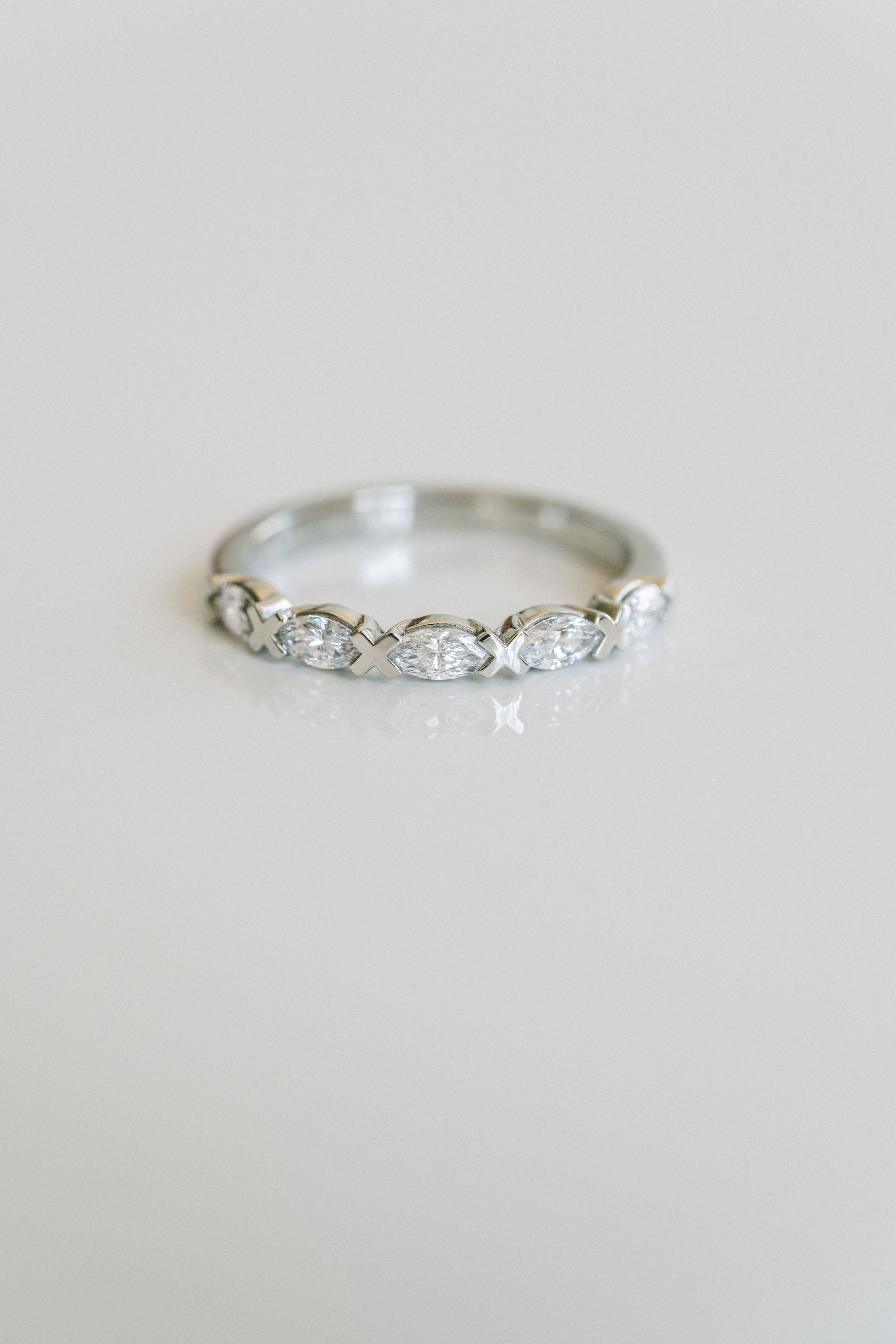 0.25 TCW Round Shaped Half Eternity Lab Grown Diamond Wedding Band