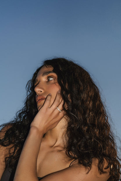 0.25 TCW Round Shaped Half Eternity Lab Grown Diamond Wedding Band