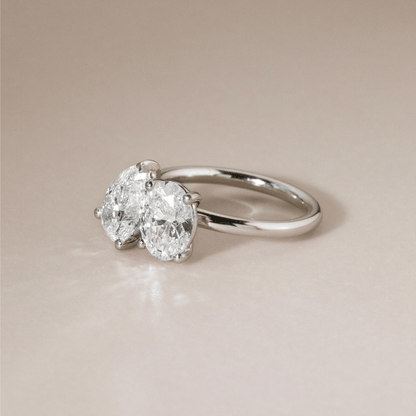 Marquise Shaped Three Stone Lab Grown Diamond Engagement Ring