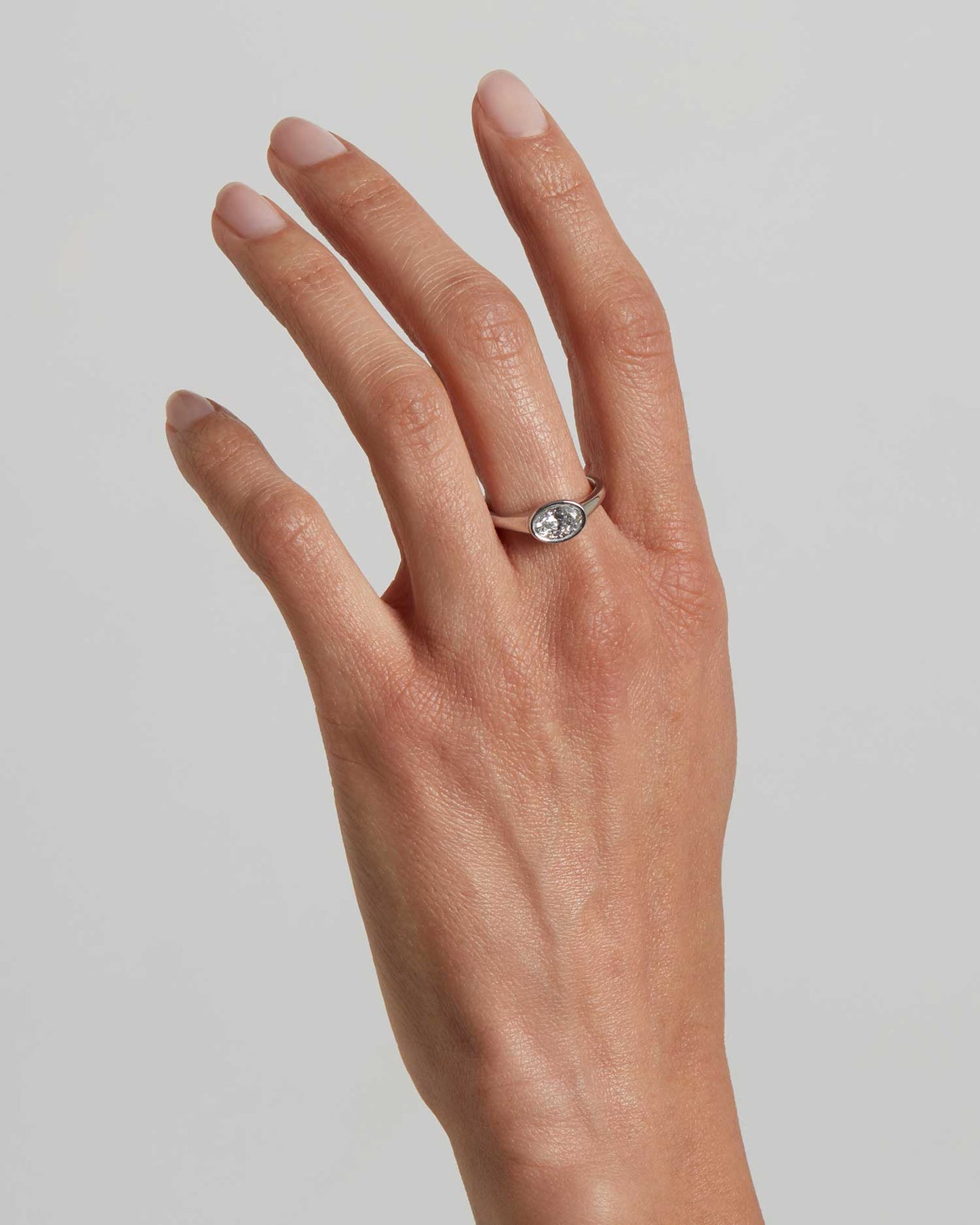 Marquise Shaped Three Stone Lab Grown Diamond Engagement Ring