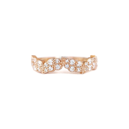 0.25 TCW Round Shaped Half Eternity Lab Grown Diamond Wedding Band