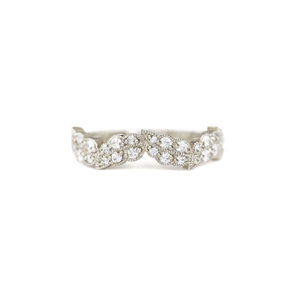 0.25 TCW Round Shaped Half Eternity Lab Grown Diamond Wedding Band