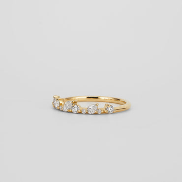 0.29 TCW Pear, Round & Marquise Shaped Multi Stones Lab Grown Diamond Wedding Band