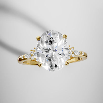 Marquise Shaped Three Stone Lab Grown Diamond Engagement Ring
