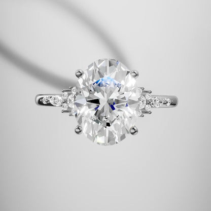 Marquise Shaped Three Stone Lab Grown Diamond Engagement Ring