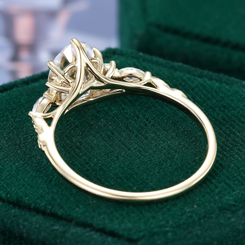 2.5 CT Oval Shaped Nature Inspired Lab Grown Diamond Engagement Ring