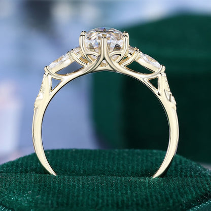 2.5 CT Oval Shaped Nature Inspired Lab Grown Diamond Engagement Ring